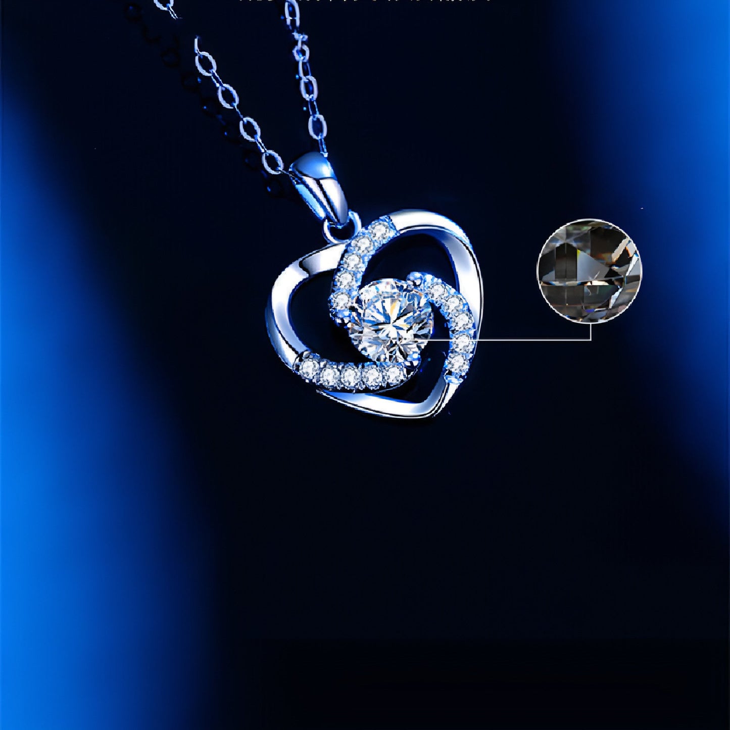 LuxeHeart™ – 18K Moissanite Platinum Heart Necklace