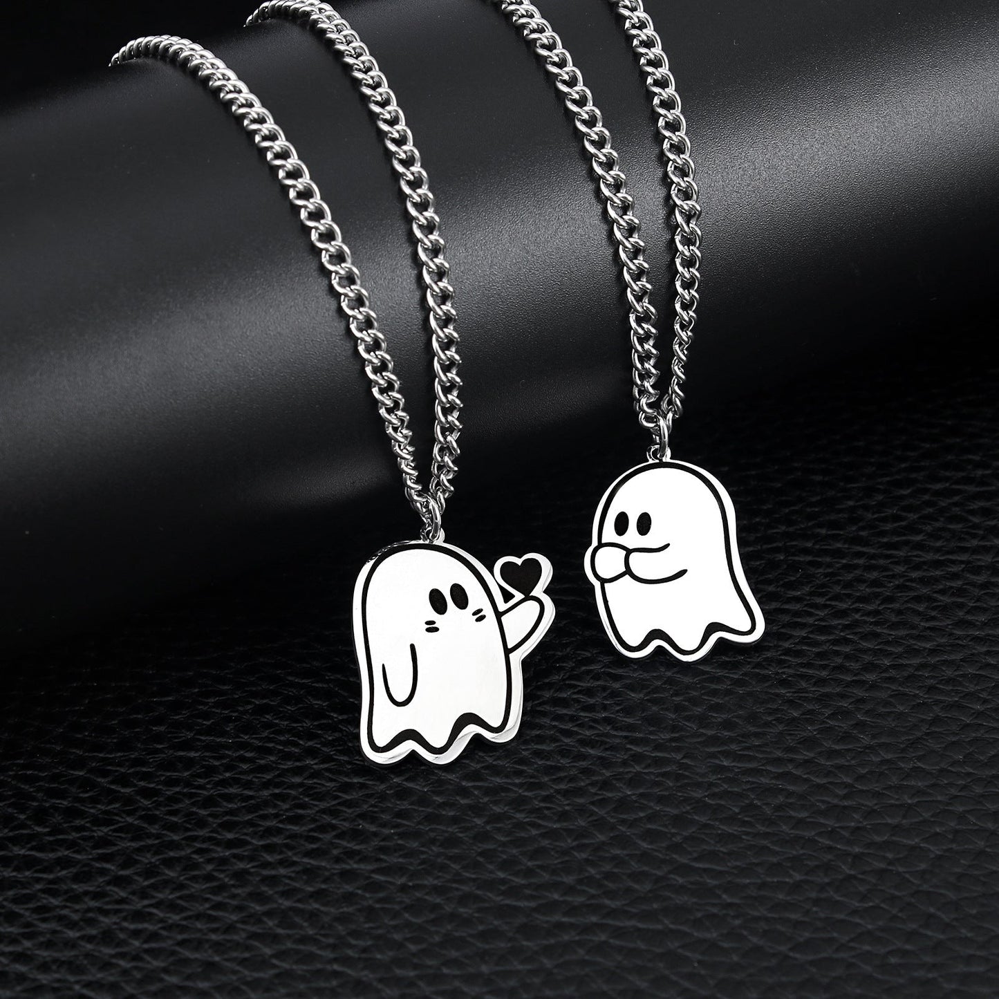 Halloween Cute Love Ghost Necklace Couple Pendant Necklace Men Women