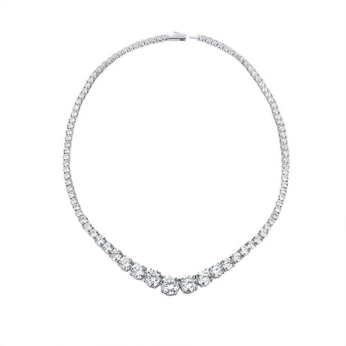 Moissanite 925 Sterling Silver Single Row Full Diamond Necklace