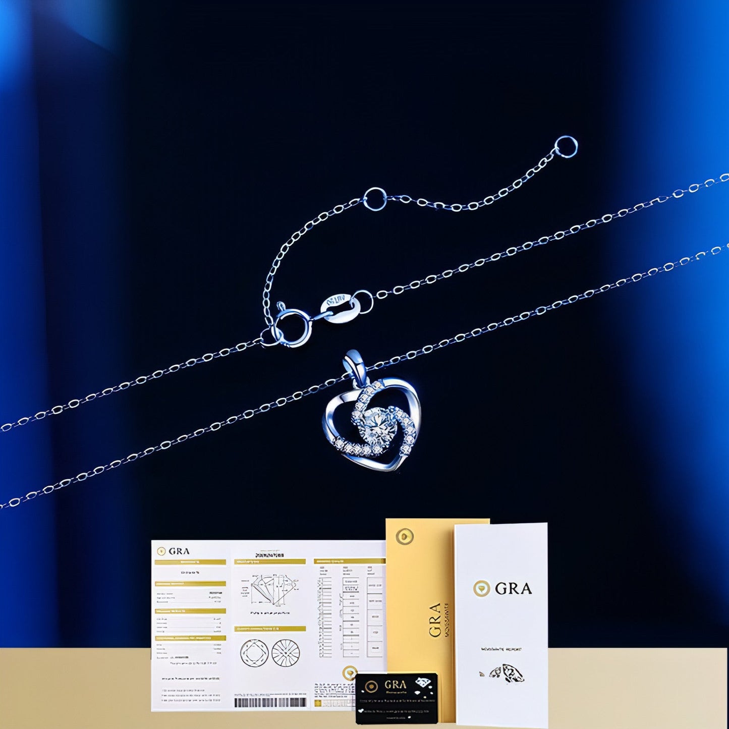 LuxeHeart™ – 18K Moissanite Platinum Heart Necklace