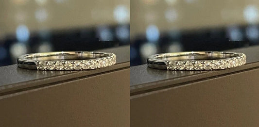 Brass Moissanite Engagement Pave Wedding Band Pack of 2