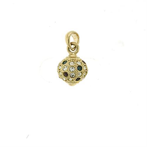 Gold Brass Pendant with Top Grade Crystal